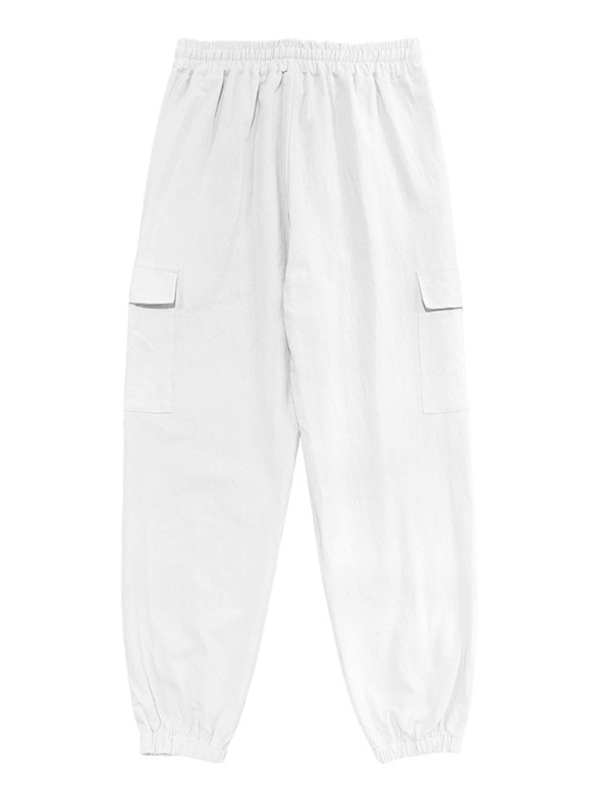 Casual cuffed multi-pocket drawstring trousers Shello's Creative Boutique