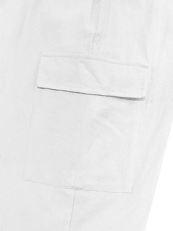 Casual cuffed multi-pocket drawstring trousers Shello's Creative Boutique