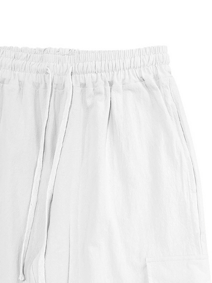 Casual cuffs, multi-pocket drawstrings, solid color, loose large size drawstring trousers Shello's Creative Boutique