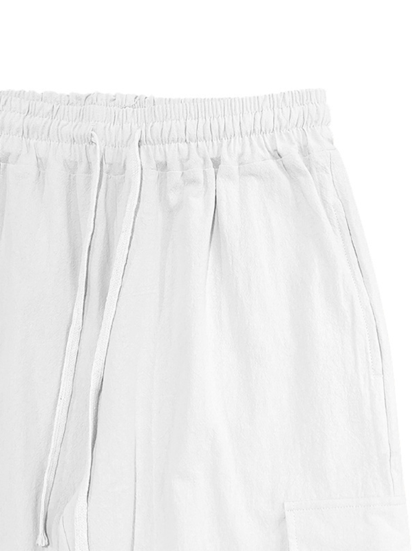 Casual cuffed multi-pocket drawstring trousers Shello's Creative Boutique