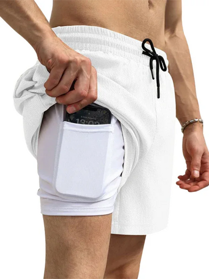 Men's Casual Sports Quick-Dry Double-Layer Woven Shorts - Shello's Creative Boutique