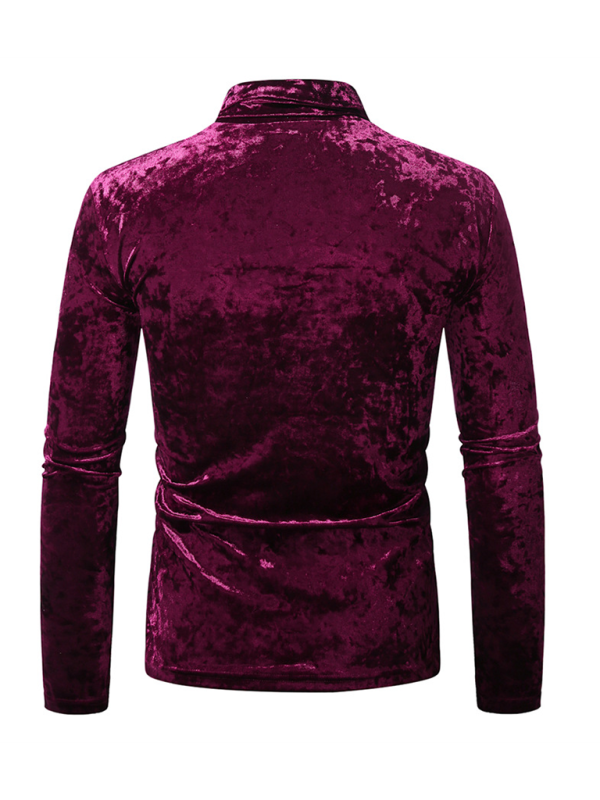 New long-sleeved solid color T-shirt high neck suede bottoming shirt Shello Creative Boutique