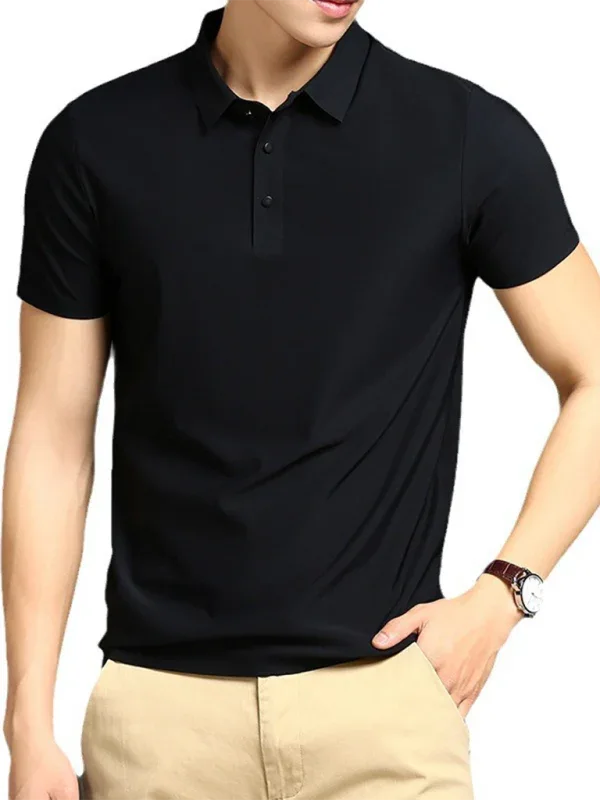 Men's Quick-Drying Polo Shirt - High Elastic Non-Marking Ice Silk Short-Sleeved Design - Shello's Creative Boutique