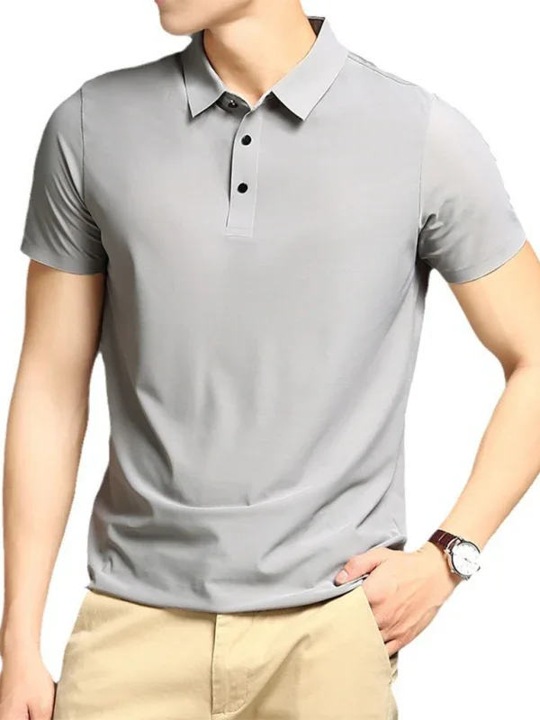Men's Quick-Drying Polo Shirt - High Elastic Non-Marking Ice Silk Short-Sleeved Design - Shello's Creative Boutique