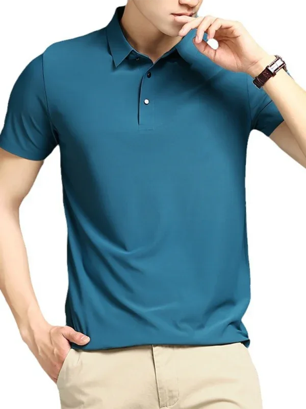 Men's Quick-Drying Polo Shirt - High Elastic Non-Marking Ice Silk Short-Sleeved Design - Shello's Creative Boutique
