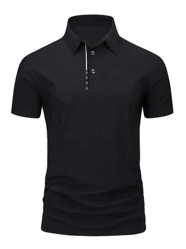Men's Ice Silk Polo Shirt - Short-Sleeved, High Elastic, Non-Marking Design - Shello's Creative Boutique