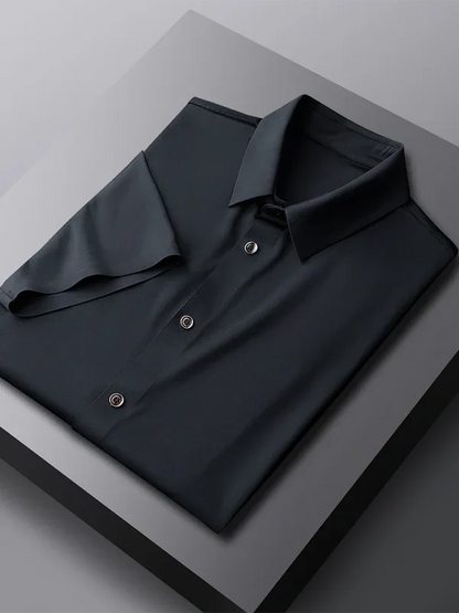 Men's Ice Silk Short Sleeve Shirt – Lightweight, High Elastic & Sophisticated - Shello's Creative Boutique