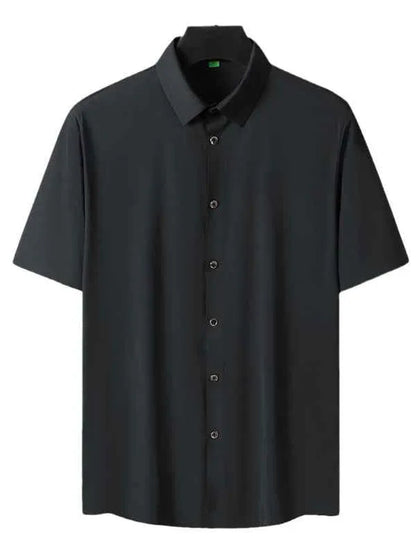 Men's Ice Silk Short Sleeve Shirt – Lightweight, High Elastic & Sophisticated - Shello's Creative Boutique