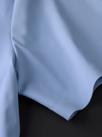 Men's Ice Silk Short Sleeve Shirt – Lightweight, High Elastic & Sophisticated - Shello's Creative Boutique