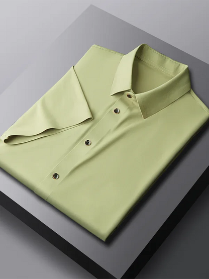 Men's Ice Silk Short Sleeve Shirt – Lightweight, High Elastic & Sophisticated - Shello's Creative Boutique