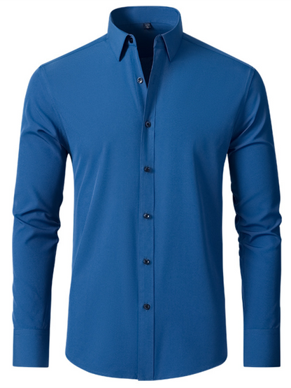 Men’s Non-Iron Wrinkle-Resistant Long-Sleeve Shirt – Classic Style with Maximum Convenience