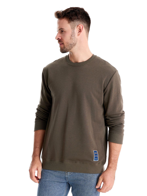 Men's Loose Solid Color Round Neck Casual Long Sleeve Sweatshirt Shello's Creative Boutique