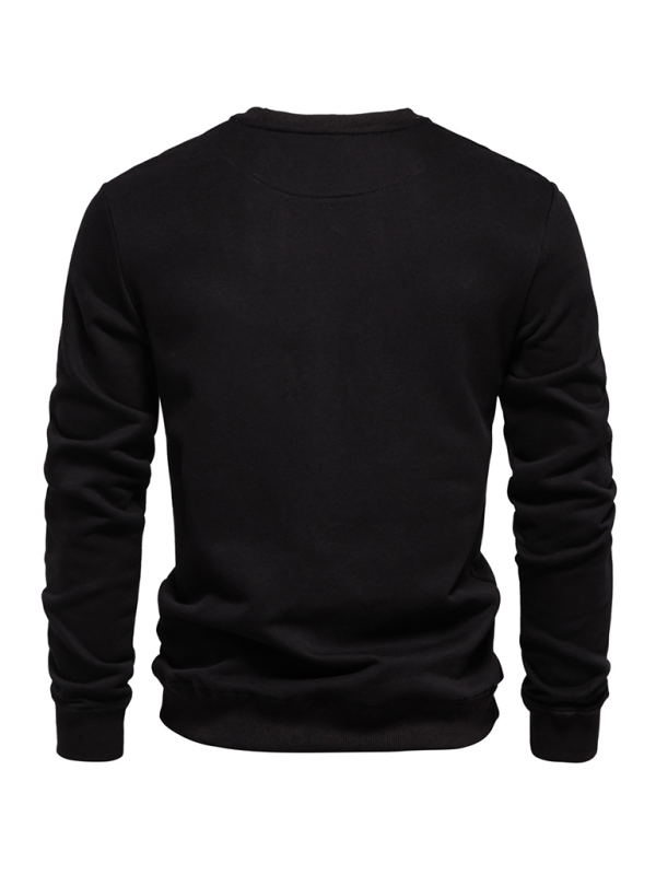 Men's Loose Solid Color Round Neck Casual Long Sleeve Sweatshirt Shello's Creative Boutique