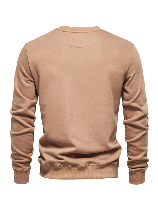 Men's Loose Solid Color Round Neck Casual Long Sleeve Sweatshirt Shello's Creative Boutique