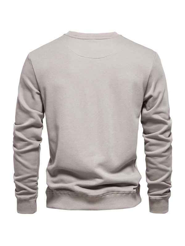 Men's Loose Solid Color Round Neck Casual Long Sleeve Sweatshirt Shello's Creative Boutique