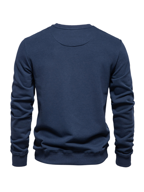 Men's Loose Solid Color Round Neck Casual Long Sleeve Sweatshirt Shello's Creative Boutique
