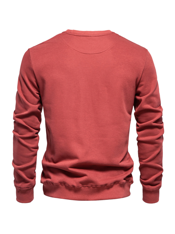 Men's Loose Solid Color Round Neck Casual Long Sleeve Sweatshirt Shello's Creative Boutique
