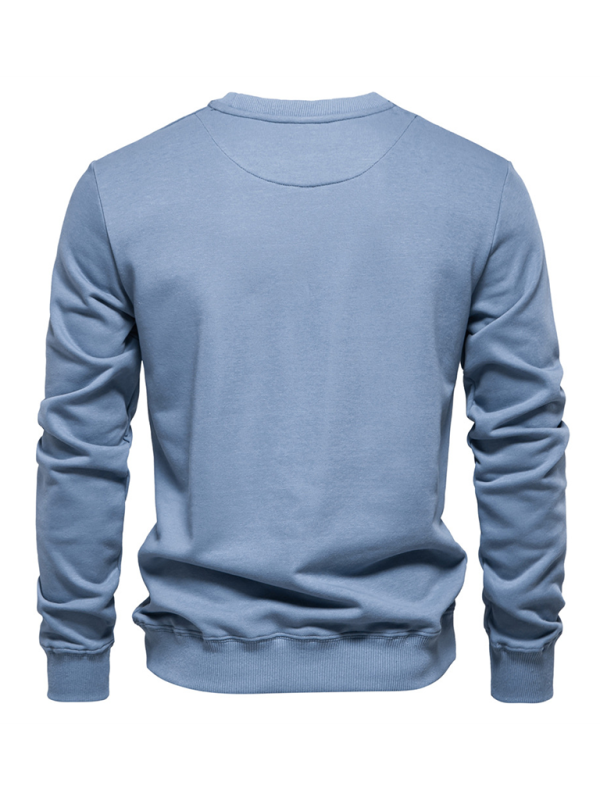 Men's Loose Solid Color Round Neck Casual Long Sleeve Sweatshirt Shello's Creative Boutique