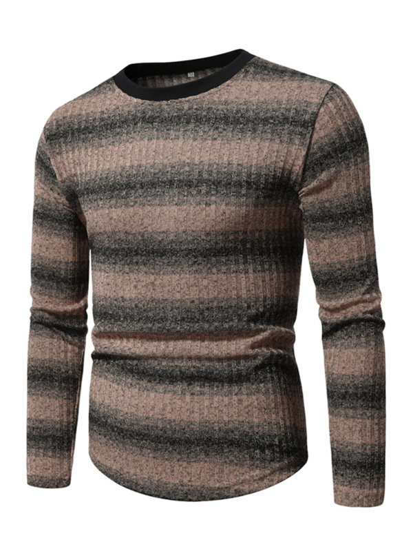Round neck gradient color long sleeve T-shirt men's bottom shirt Shello's Creative Boutique