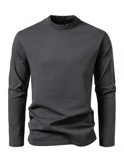 Fashionable Long-Sleeved T-Shirt with Double-Layer Half-Collar Design for Casual Men - Shello's Creative Boutique