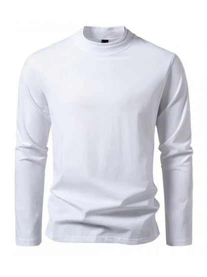 Fashionable Long-Sleeved T-Shirt with Double-Layer Half-Collar Design for Casual Men - Shello's Creative Boutique