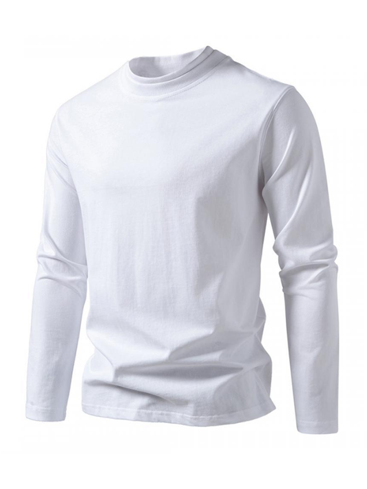 Fashionable double-layer half-collar design long-sleeved T-shirt casual men's bottom shirt Shello's Creative Boutique