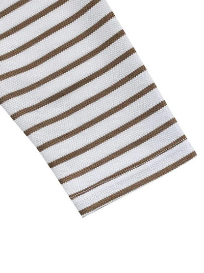 Long Sleeve Henley Shirt Casual Horizontal Striped Henley T-Shirt - Shello's Creative Boutique