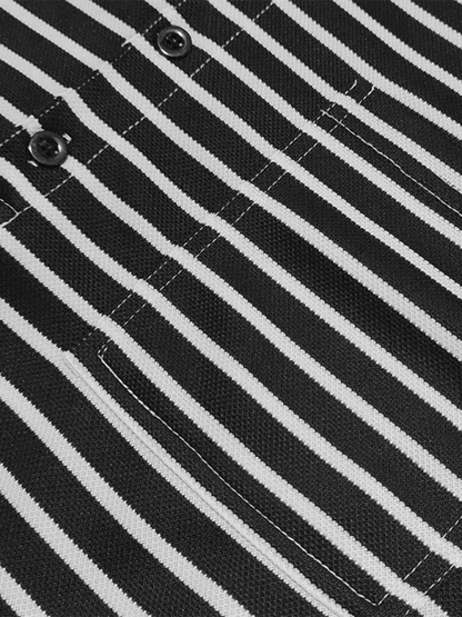 Long Sleeve Henley Shirt Casual Horizontal Striped Henley T-Shirt - Shello's Creative Boutique