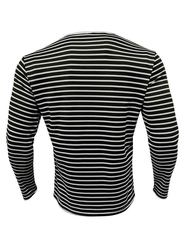 Long Sleeve Henley Shirt Casual Horizontal Striped Henley T-Shirt Shello Creative Boutique