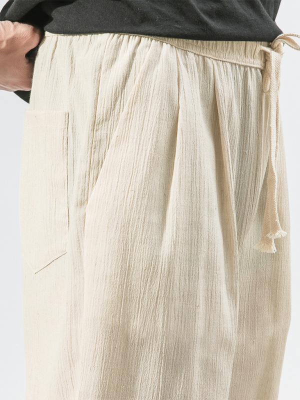 Men’s Linen Harem Drawstring Pants – Casual and Comfortable