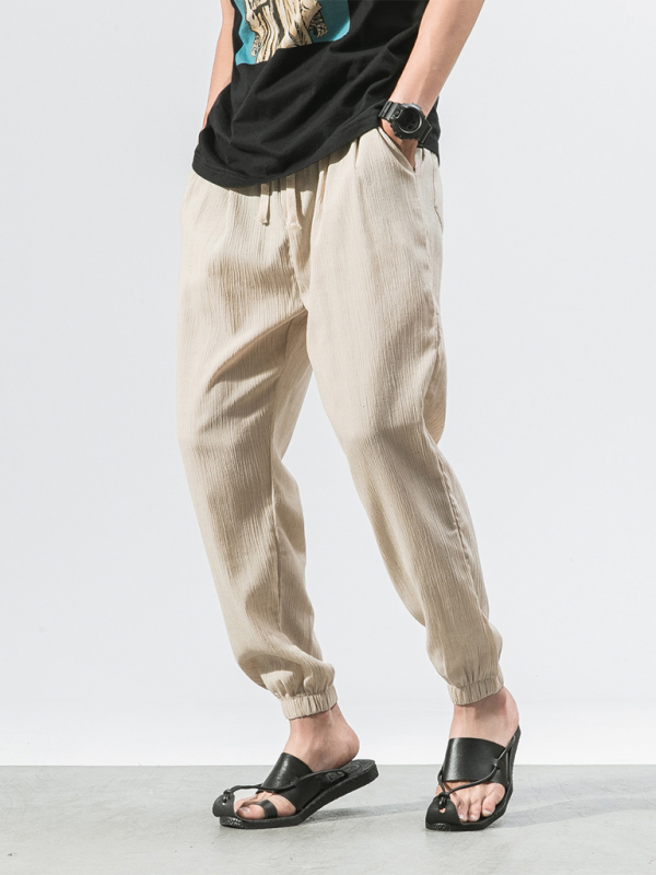 Men’s Linen Harem Drawstring Pants – Casual and Comfortable