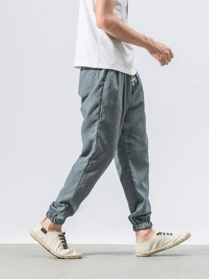 Men’s Linen Harem Pants – Casual, Comfortable Drawstring Style - Shello's Creative Boutique