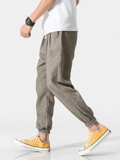 Men’s Linen Harem Pants – Casual, Comfortable Drawstring Style - Shello's Creative Boutique