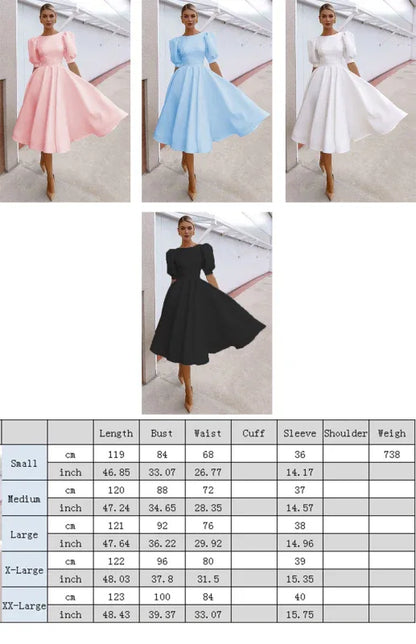 Fashion Solid Colour Slim Fit Sexy Big Swing Dress - Shello's Creative Boutique
