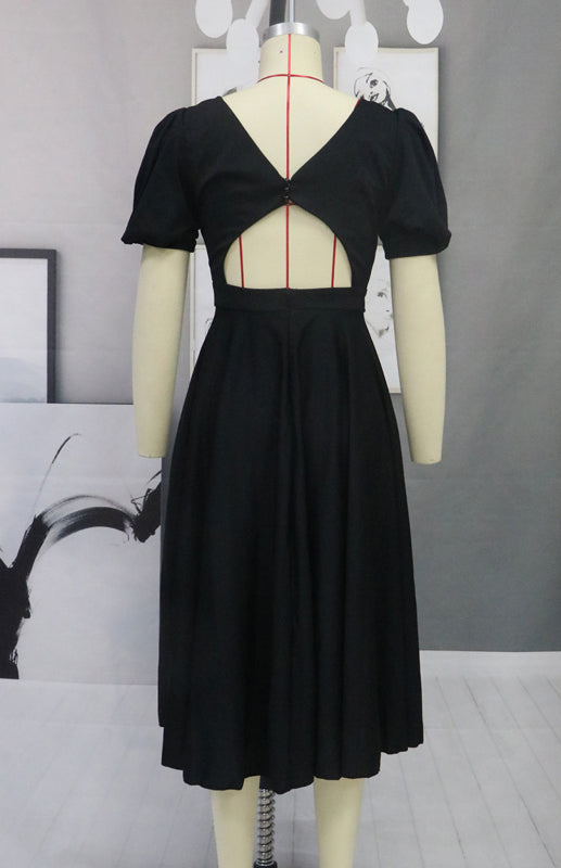 Fashion Solid Color Slim Fit Sexy Big Swing Dress Shello's Creative Boutique
