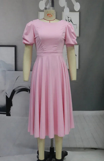 Fashion Solid Colour Slim Fit Sexy Big Swing Dress - Shello's Creative Boutique