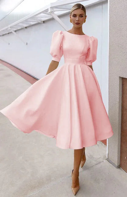 Fashion Solid Colour Slim Fit Sexy Big Swing Dress - Shello's Creative Boutique