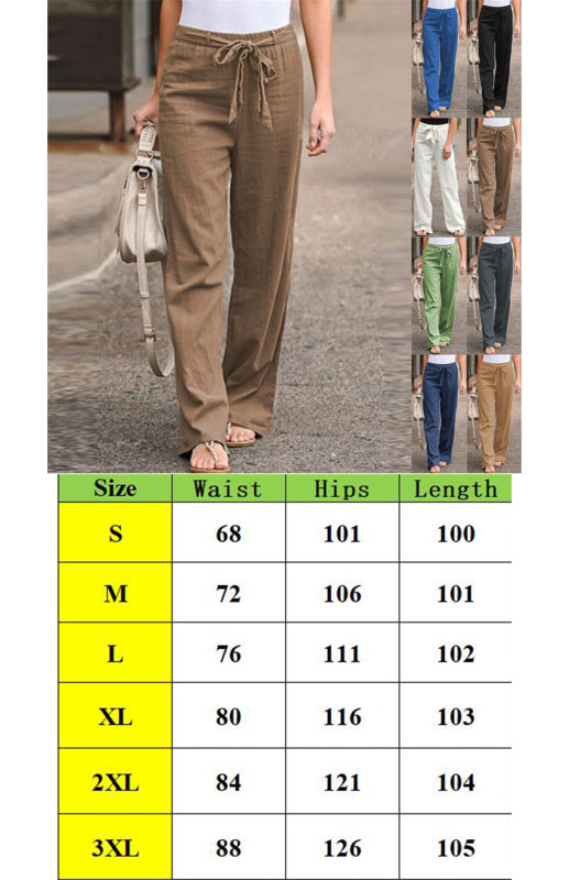 Women's European And American Elastic Waist Solid Color Belt Loose Trousers Shello's Creative Boutique