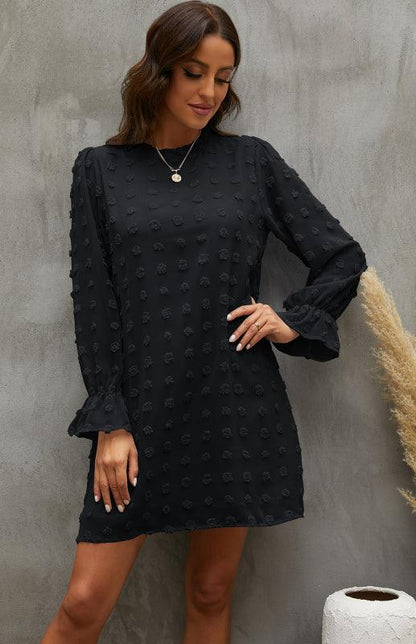 Women’s Textured Woven Shift Dress - Shello's Creative Boutique