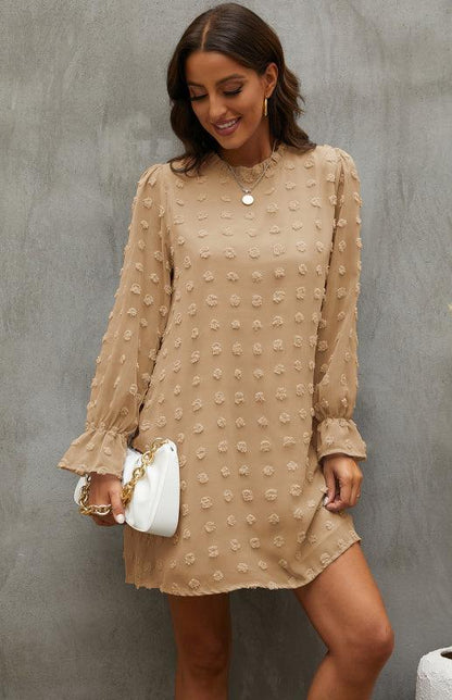 Women’s Textured Woven Shift Dress - Shello's Creative Boutique