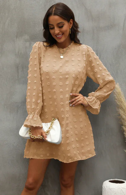 Women’s Textured Woven Shift Dress - Shello's Creative Boutique