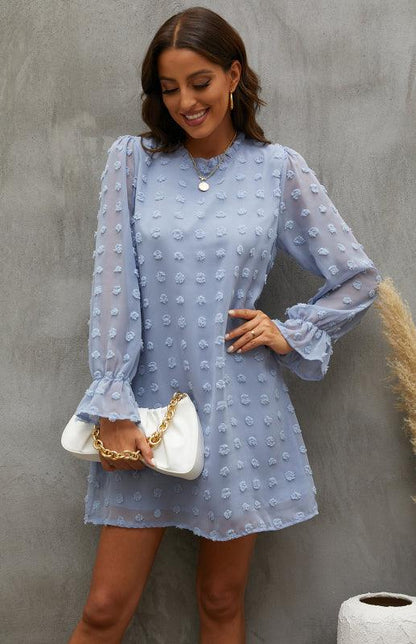 Women’s Textured Woven Shift Dress - Shello's Creative Boutique