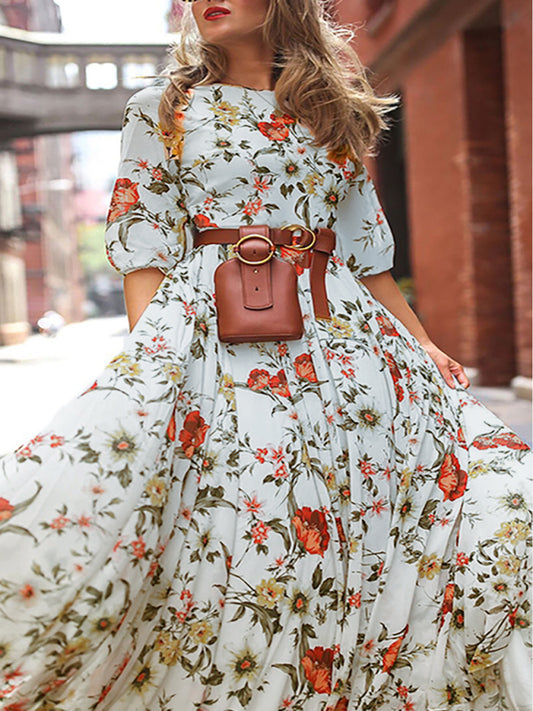 Bohemian Holiday Dress Floral printed Shello's Creative Boutique