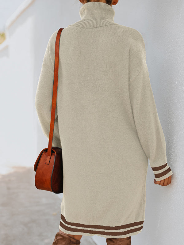 Women's high neck long sleeve skirt knitted dress Shello's Creative Boutique