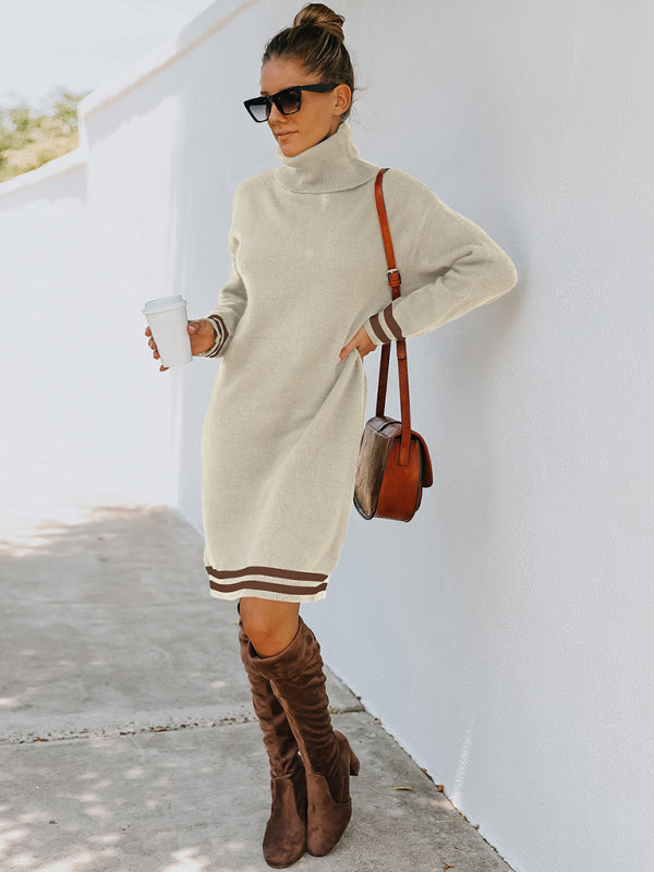 Women's high neck long sleeve skirt knitted dress Shello's Creative Boutique