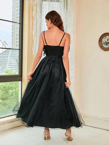 Spring Summer New Feather Mesh Dress for Effortless Style - Shello's Creative Boutique