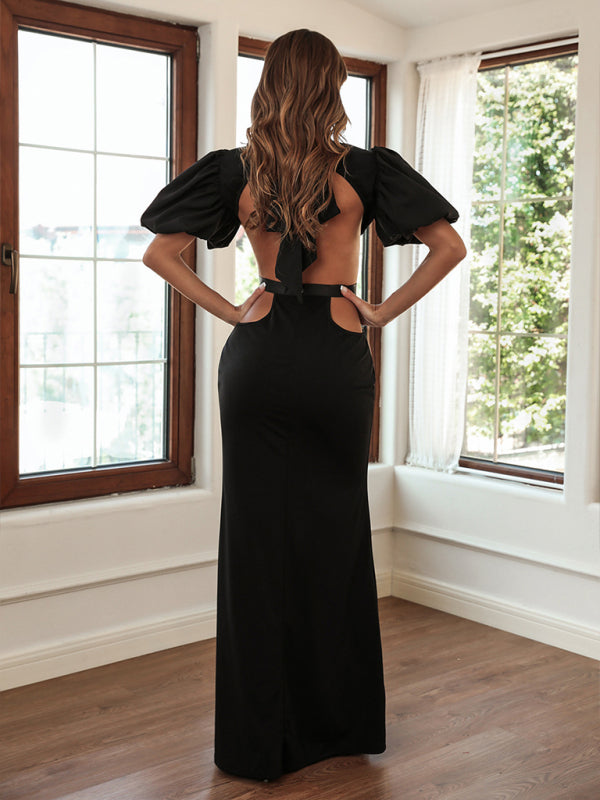 Woman'S' New Hip Sexy Long Skirt Puff Sleeve Party Dress Shello's Creative Boutique