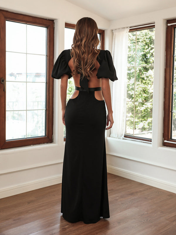 Woman'S' New Hip Sexy Long Skirt Puff Sleeve Party Dress Shello's Creative Boutique