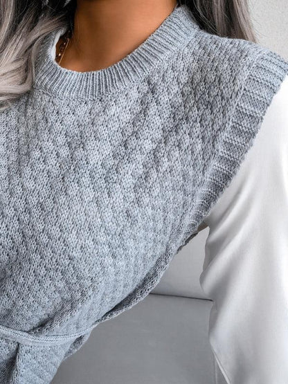 Women's Knitted Dress - Casual Belt Vest Wool Skirt for Effortless Elegance - Shello's Creative Boutique