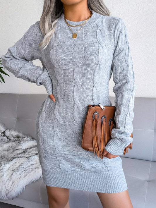 Women's fried dough twist buttock wrapped wool dress knitted dress Shello's Creative Boutique